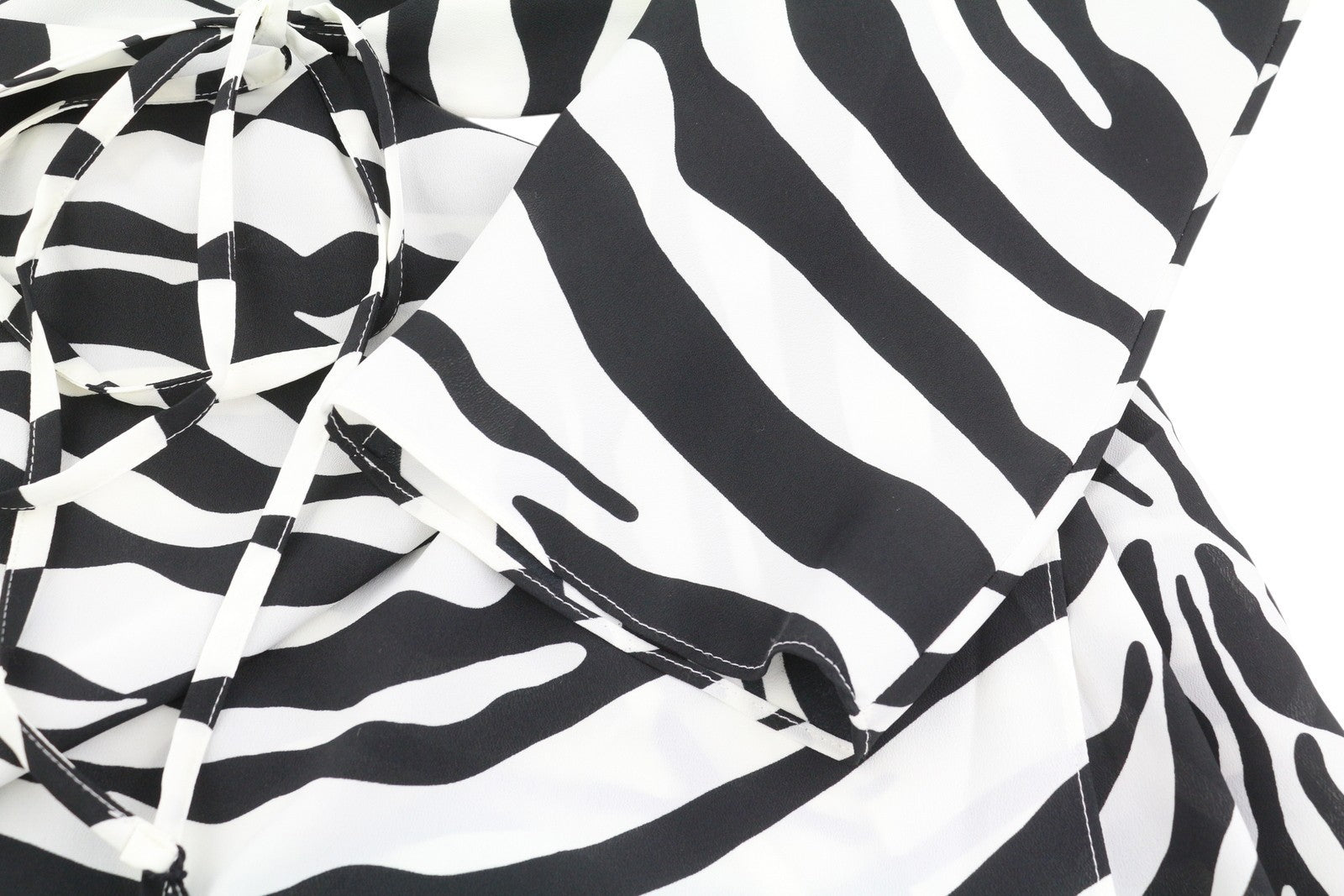 THE ATTICO moteriška suknelė 42 ilgomis rankovėmis, zebro rašto, su diržu, krepinė, apvyniojama maksi suknelė, RRP1199 