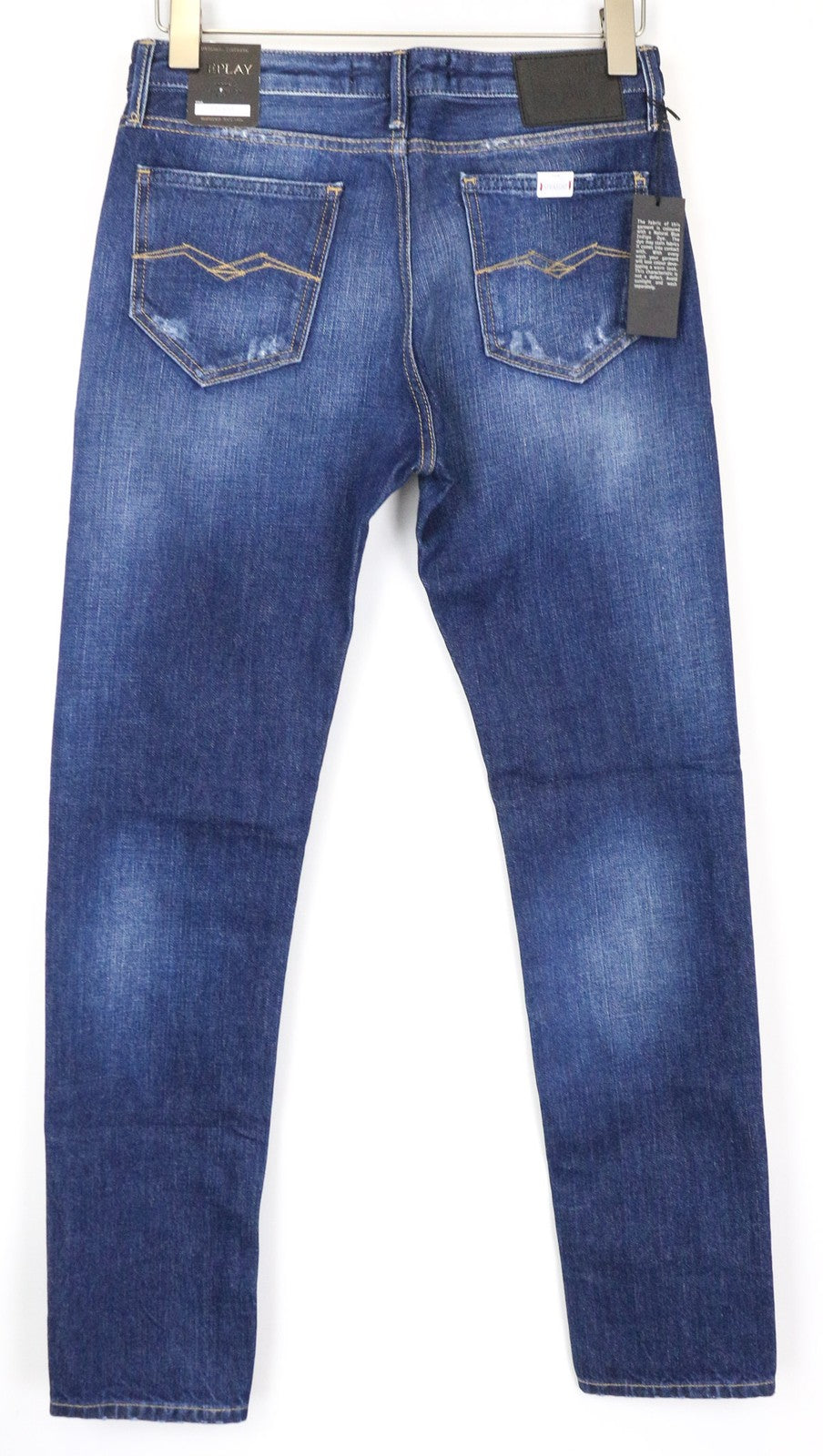 REPLAY Jacksy Women's Jeans W26/L30 Blue Pure Cotton Straight Fit Washed Pants