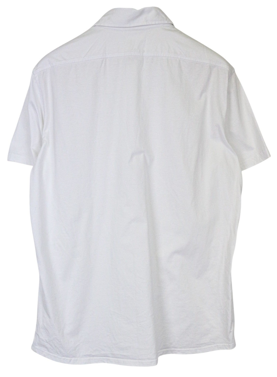 SUITSUPPLY Men's Polo Shirt 43/44/17/17.5 Extra Slim White Short Sleeve Cotton