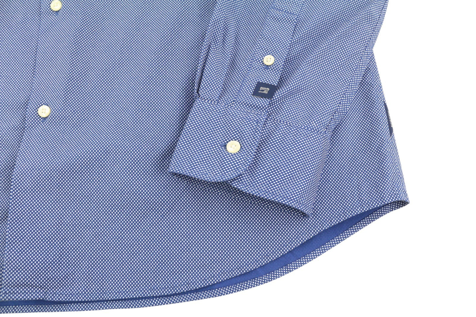 SCOTCH &amp; SODA Slim vyriški marškinėliai, XL dydžio, mėlyni, raštuoti, plataus kaklo, sagomis užsegami, laisvalaikio stiliaus. 