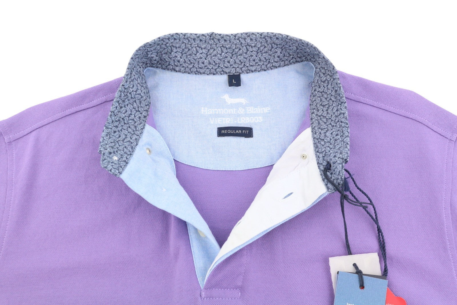HARMONT &amp; BLAINE vyriški polo marškinėliai su trumpomis rankovėmis, L dydžio, violetiniai, violetiniai 
