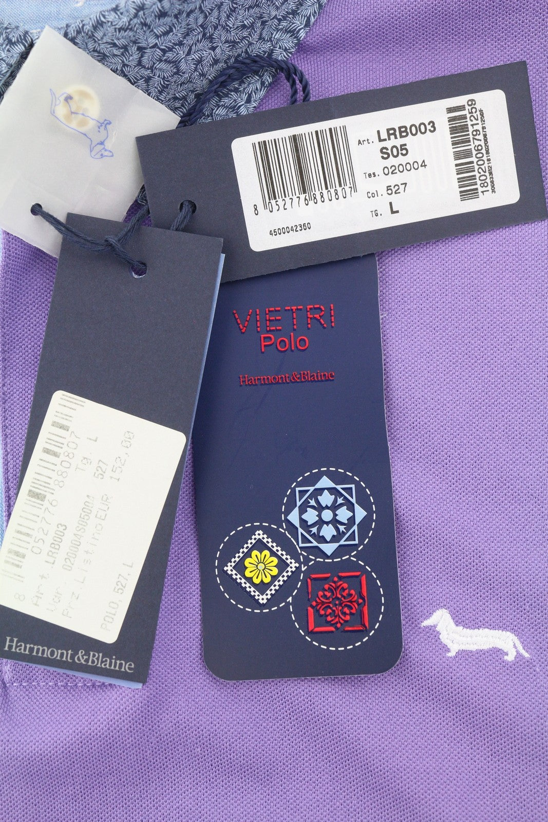 HARMONT &amp; BLAINE vyriški polo marškinėliai su trumpomis rankovėmis, L dydžio, violetiniai, violetiniai 