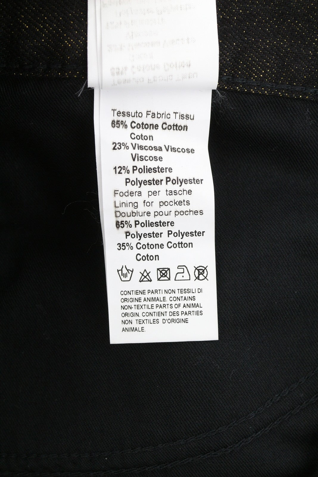 DONDUP moteriški džinsai 27 juodi, auksiniai, blizgučiai, plėšyti, trumpi, laisvi, RRP295 