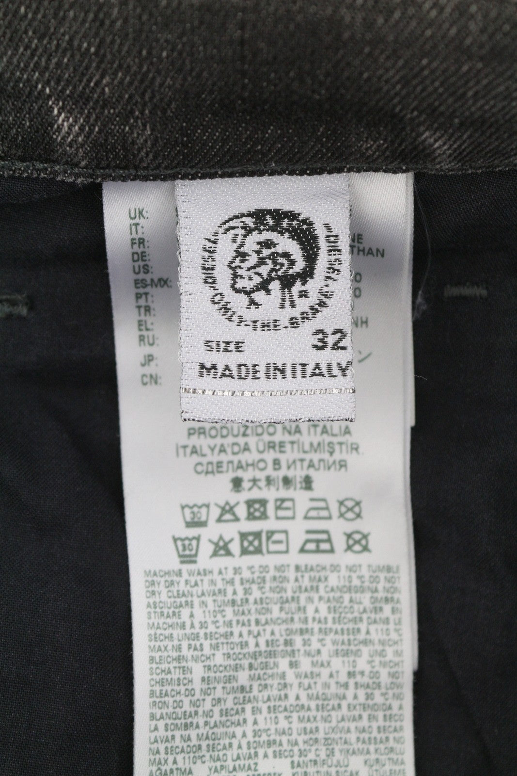 DIESEL D-Dean 009LI vyriški džinsai W32/L32 juodi, išblukę, ploni, tamprūs, užtrauktukai, „Fly Biker“ stiliaus. 