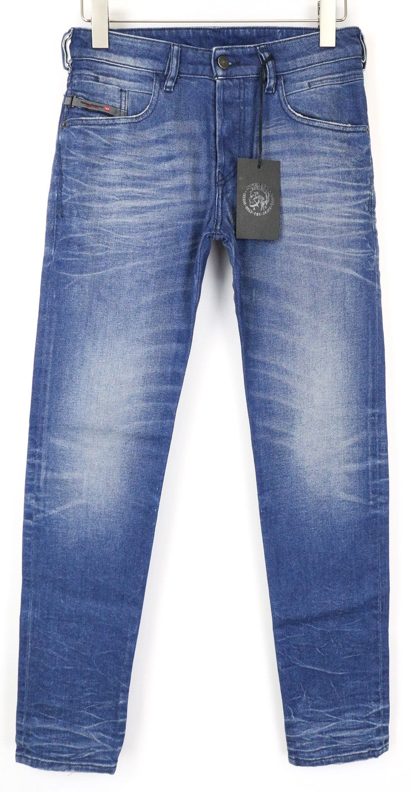 DIESEL D-Bazer 0090D Men's Jeans W28/L32 Washed Blue Cotton Tapered Fit Pants