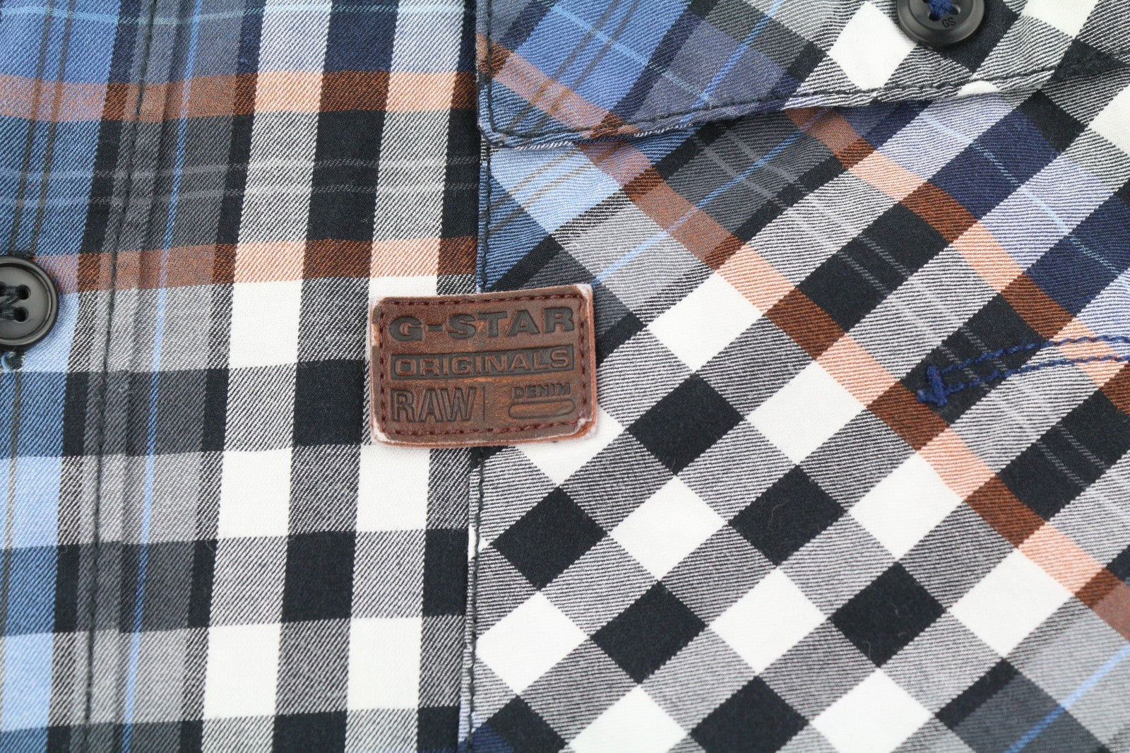 G-STAR Aero Phantom Check L/S vyriški marškinėliai, 2XL, laisvalaikio languoti, sagomis užsegami, išplatinta apykakle. 