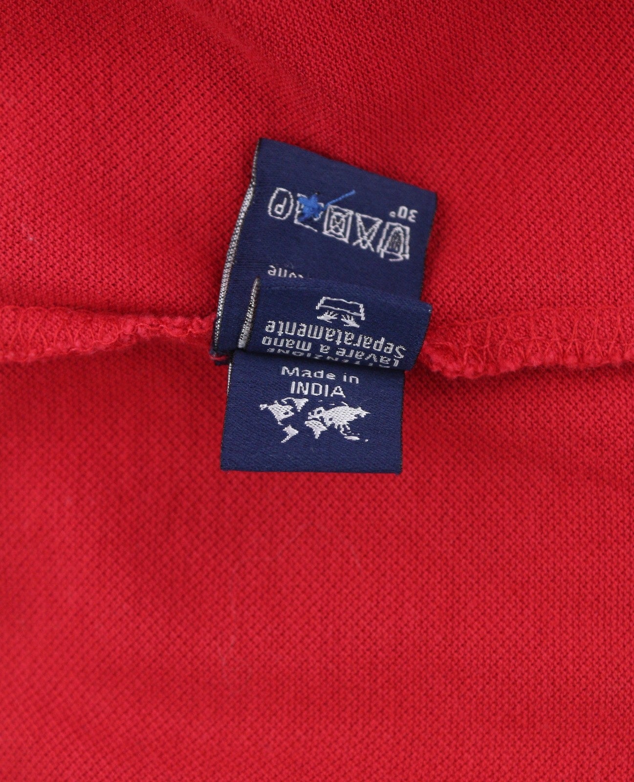 HARMONT &amp; BLAINE siauro kirpimo vyriški polo marškinėliai L dydžio, raudoni, su sagomis ir trumpomis rankovėmis 