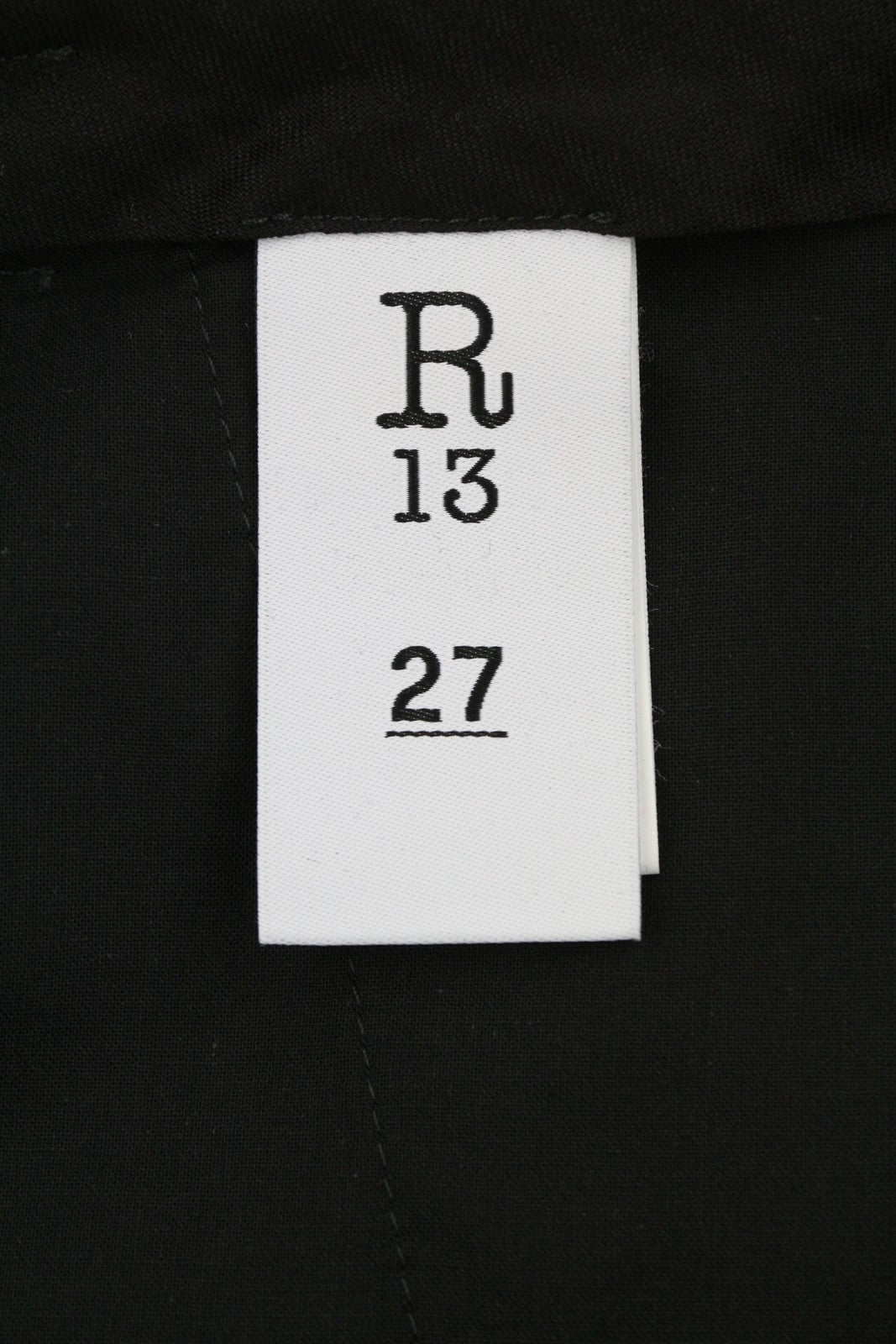 R13 Jumbo pritaikytos moteriškos kelnės 27 rudos lininės Bermudų stiliaus su lašeliu tarpkojyje SS25 RRP799 