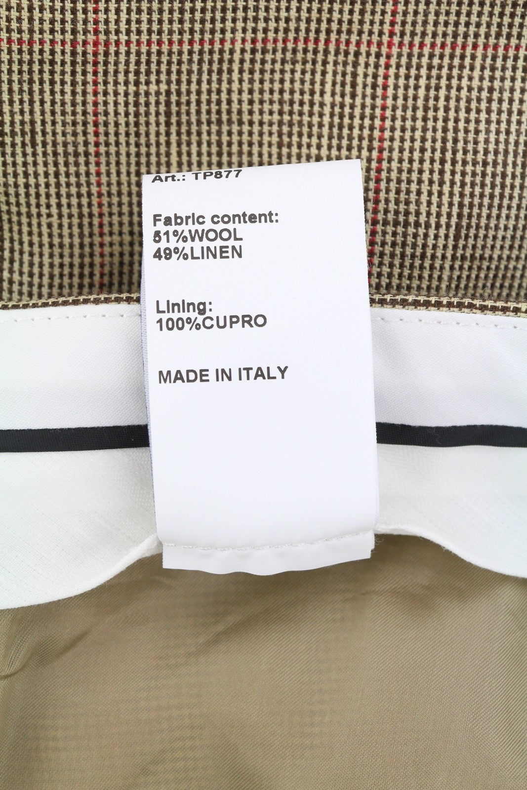 R13 Klojuotos moteriškos kelnės su kišenėmis 27 Rudos vilnos ir lino raštuotos trumpos SS25 