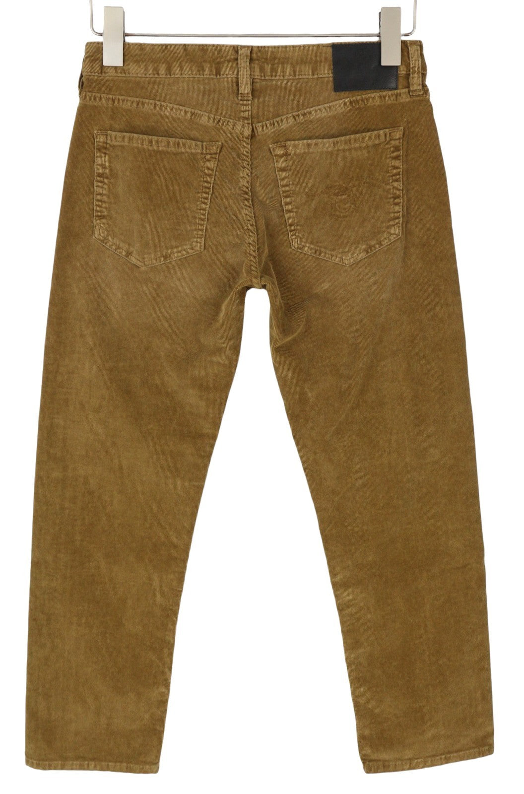 R13 Boy Straight Women Trousers 27 Golden Brown Stretch Cord Cropped Zip FW25