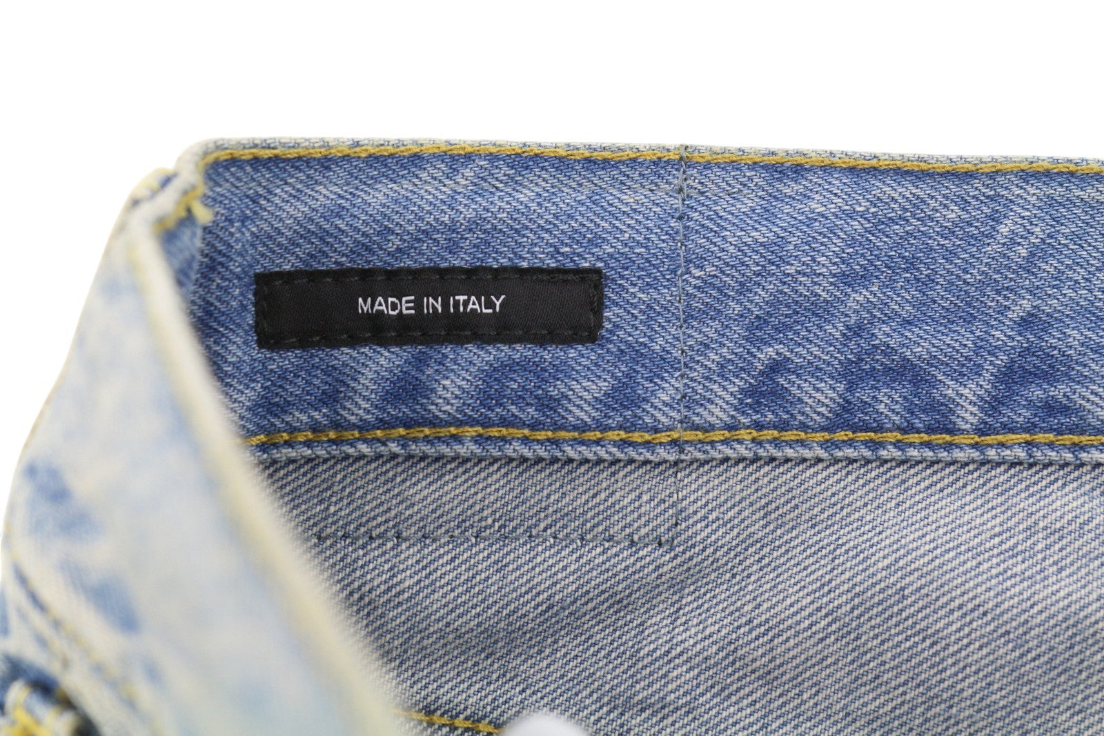 R13 moteriški džinsai su skersiniais 25 Merrin mėlyni išblukinti asimetriški tiesūs PF25 RRP795 