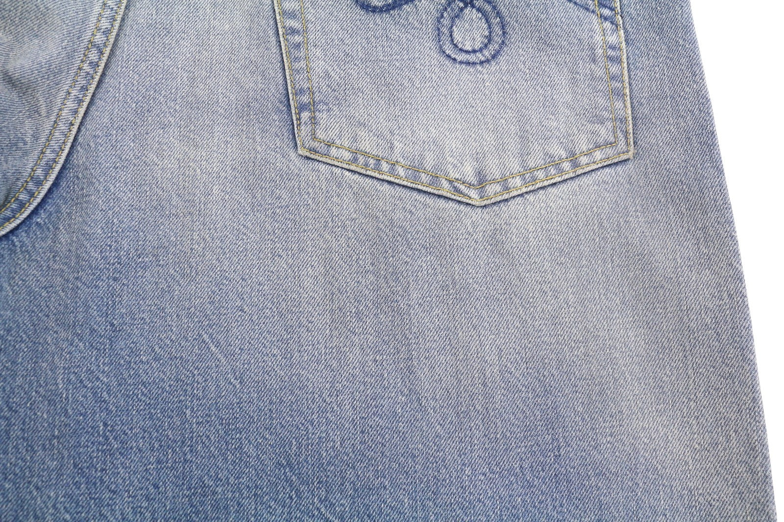 R13 D'Arcy laisvi vyriški džinsai, 33 dydis, mėlyni ūsai, išblukę, nešvarūs, su užtrauktuku, 25 dydžio. 