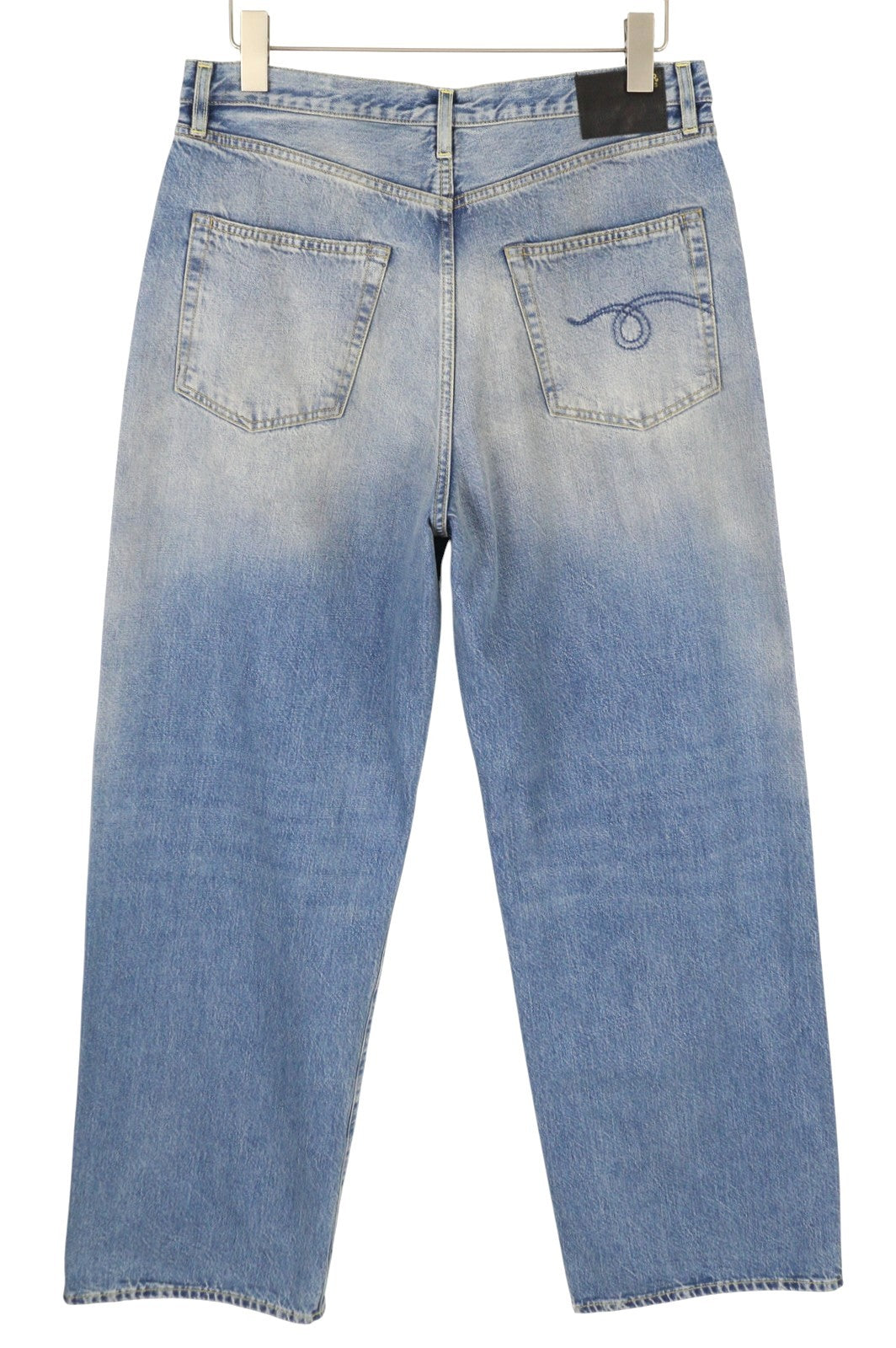 R13 D'Arcy laisvi vyriški džinsai, 33 dydis, mėlyni ūsai, išblukę, nešvarūs, su užtrauktuku, 25 dydžio. 