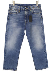 R13 Romeo moteriški džinsai, 29 Kutton mėlyni, ūsuoti, išblukę, trumpi, tiesaus kirpimo, FW25 