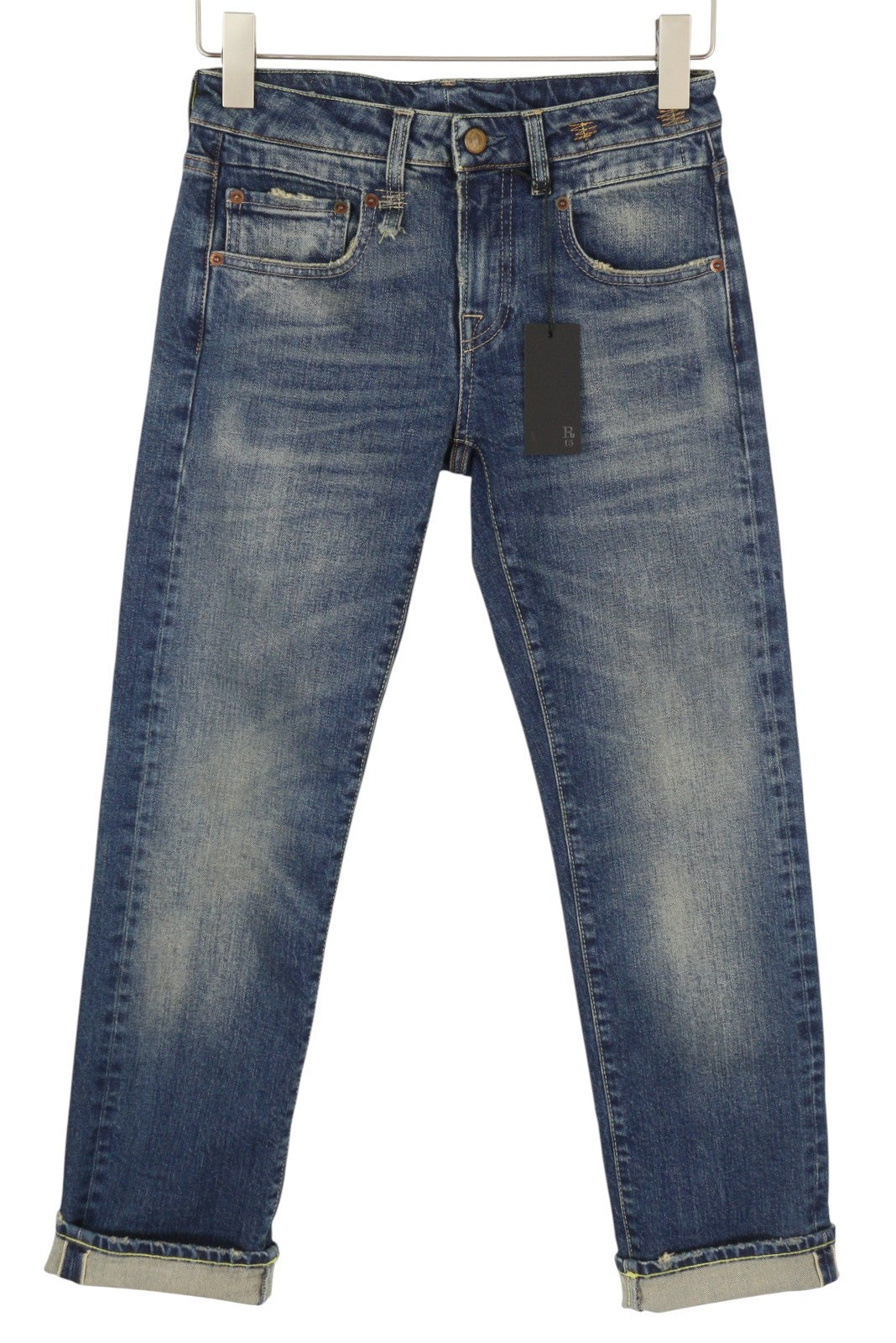 R13 berniukiški tiesūs džinsai su rankogaliais 24 Adelaide Stretch Selvedge Limited PF25 