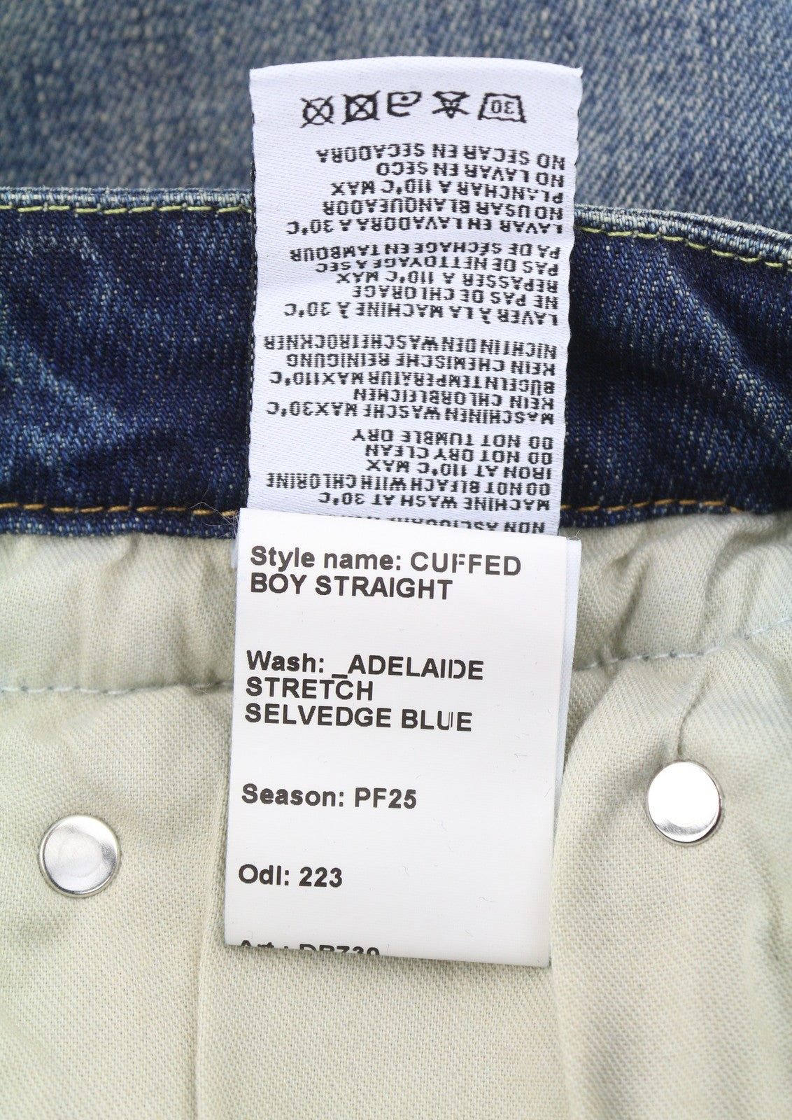 R13 berniukiški tiesūs džinsai su rankogaliais 24 Adelaide Stretch Selvedge Limited PF25 