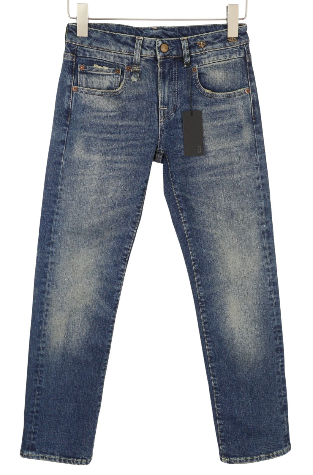 R13 berniukiški tiesūs džinsai su rankogaliais 24 Adelaide Stretch Selvedge Limited PF25 