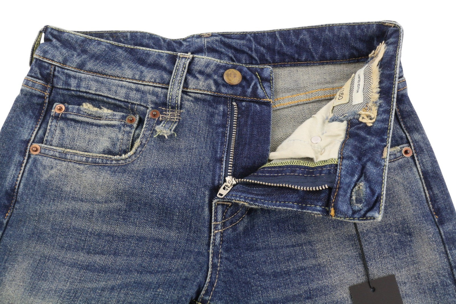 R13 berniukiški tiesūs džinsai su rankogaliais 24 Adelaide Stretch Selvedge Limited PF25 