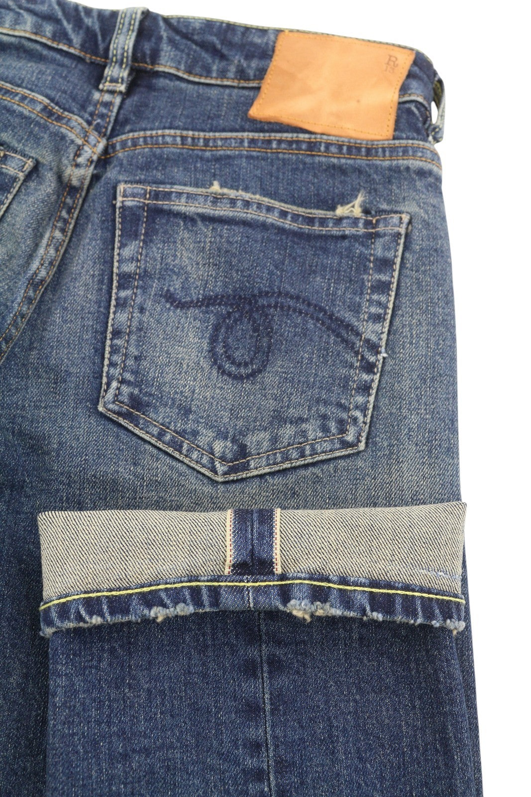 R13 berniukiški tiesūs džinsai su rankogaliais 24 Adelaide Stretch Selvedge Limited PF25 
