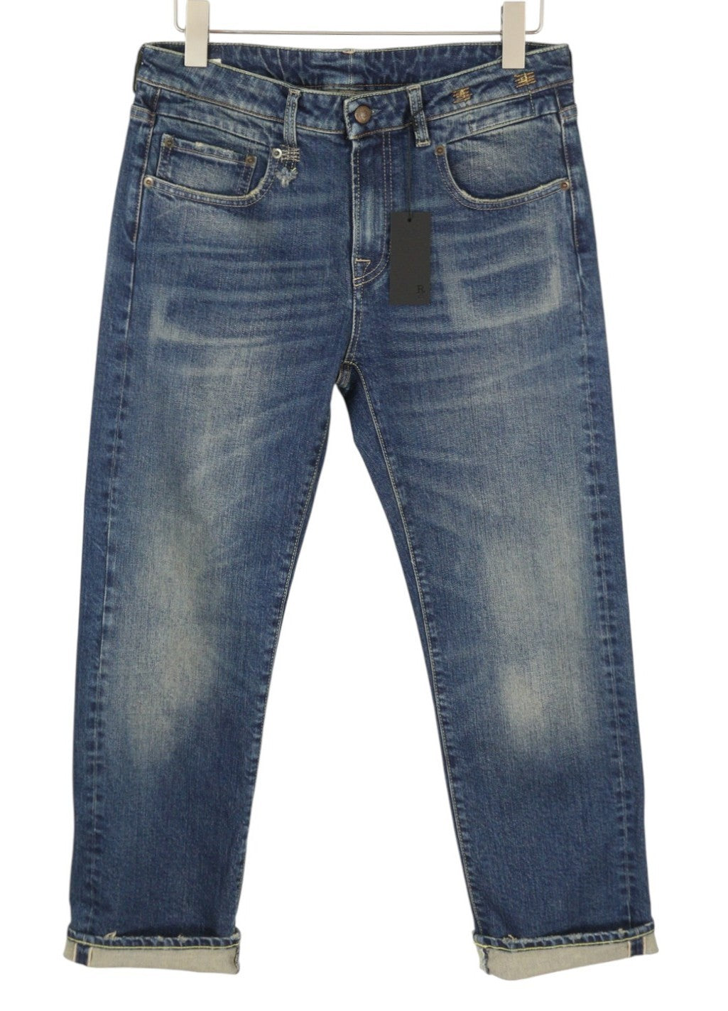 R13 berniukiški tiesūs džinsai su rankogaliais, 30 Adelaide tamprūs Selvedge Limited PF25 