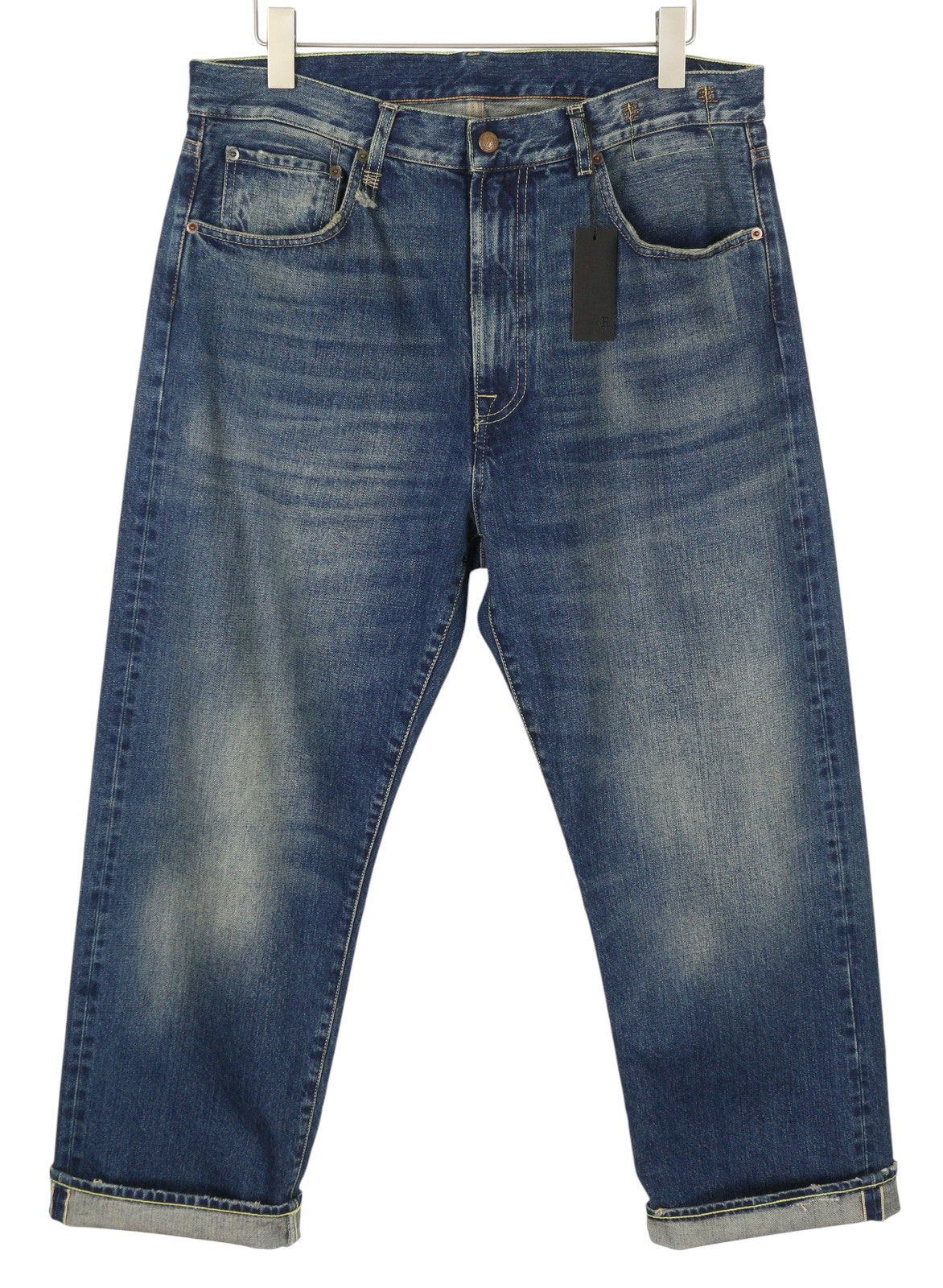 R13 Cuffed X-BF moteriški džinsai su rankogaliais, 30 Adelaide Selvedge mėlyni, riboto leidimo, RRP950 