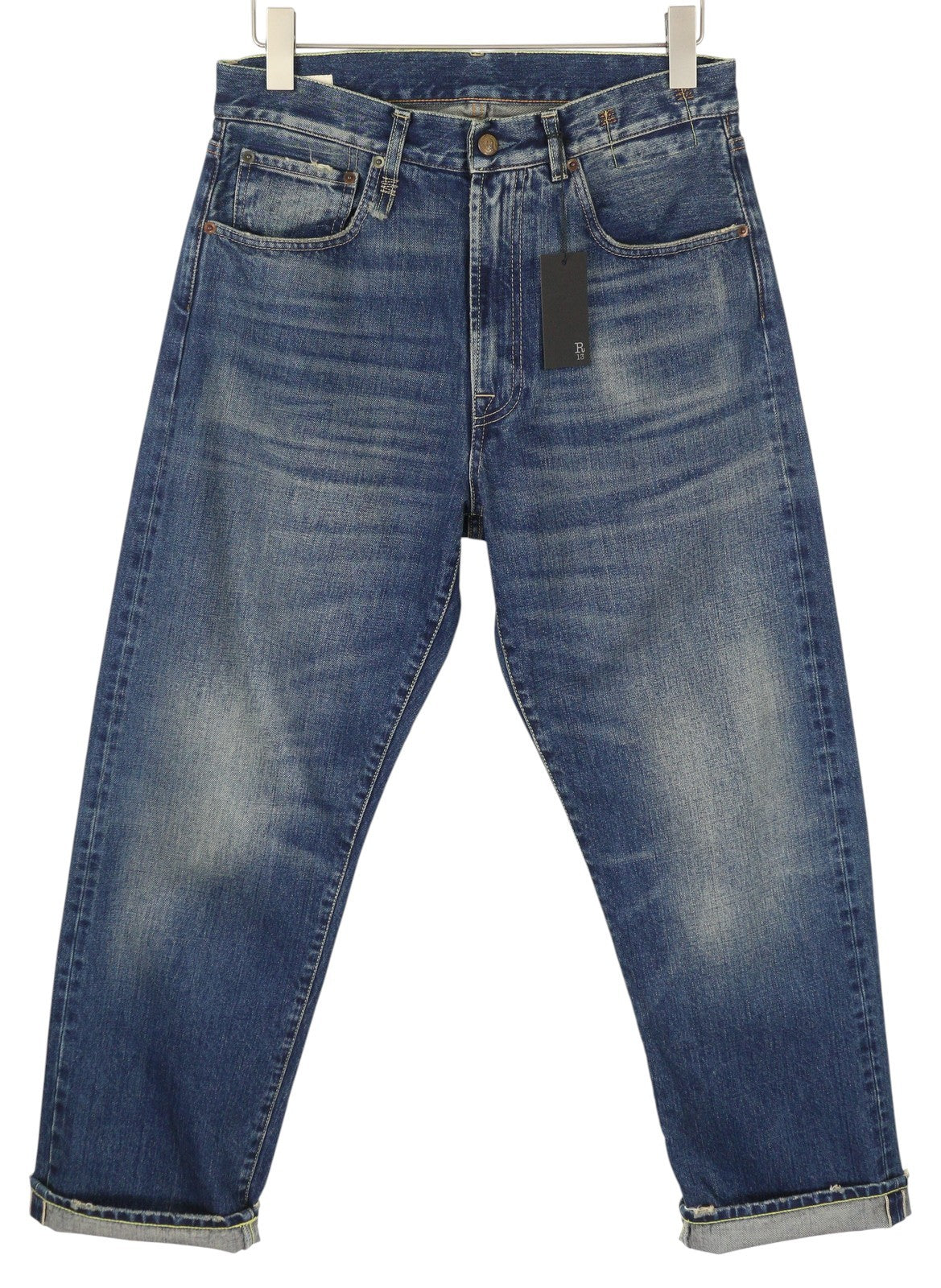 R13 Cuffed X-BF moteriški džinsai su rankogaliais, 26 Adelaide Selvedge mėlyni, riboto leidimo, RRP950 