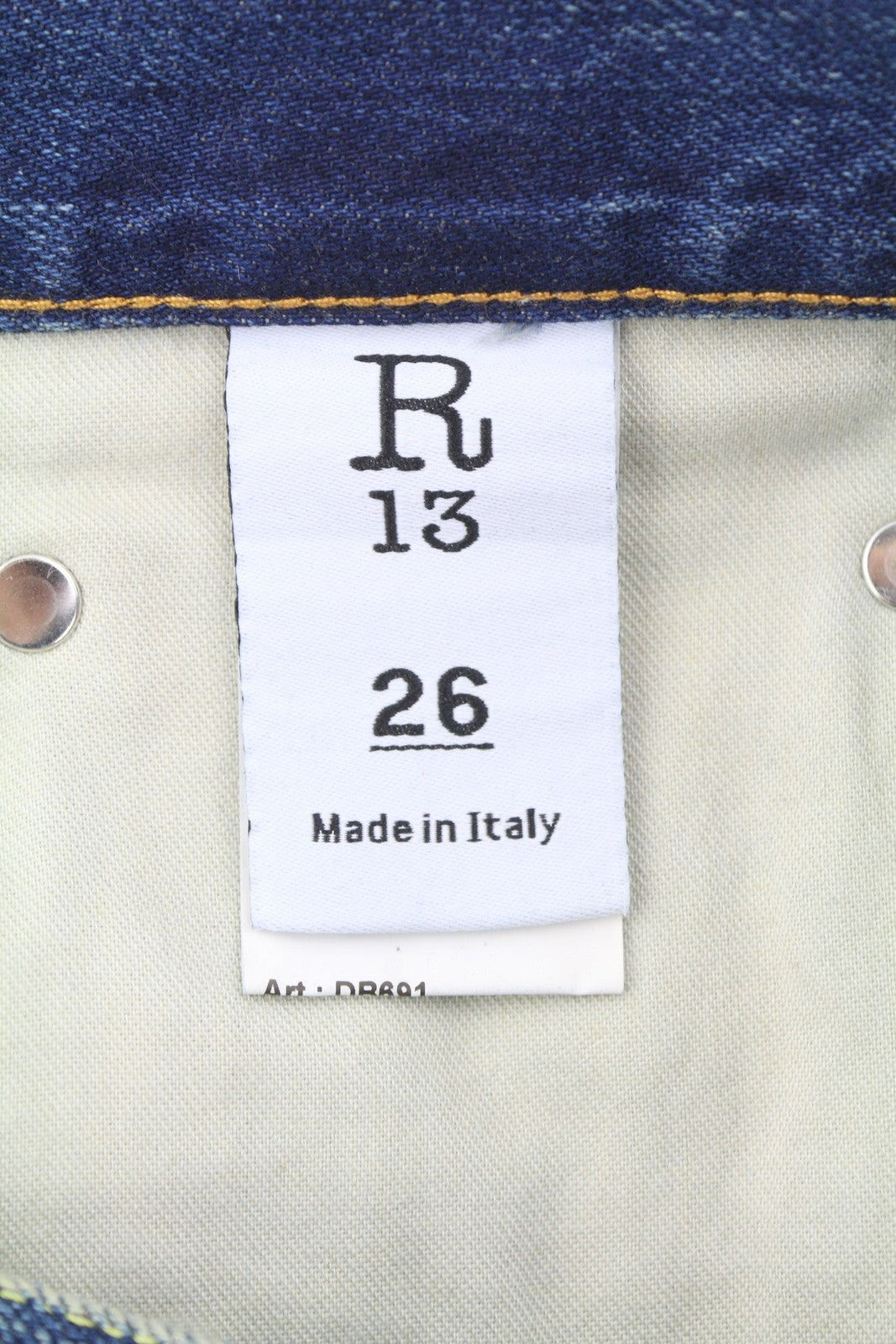 R13 Cuffed X-BF moteriški džinsai su rankogaliais, 26 Adelaide Selvedge mėlyni, riboto leidimo, RRP950 