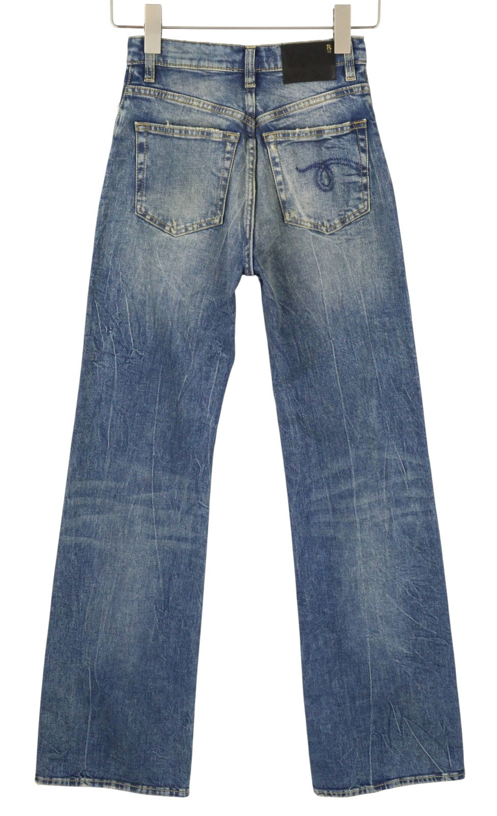 R13 Jane moteriški džinsai 24 Kelly Stretch Slim Platėjančios Fit išblukusios mėlynos spalvos FW25 RRP645 