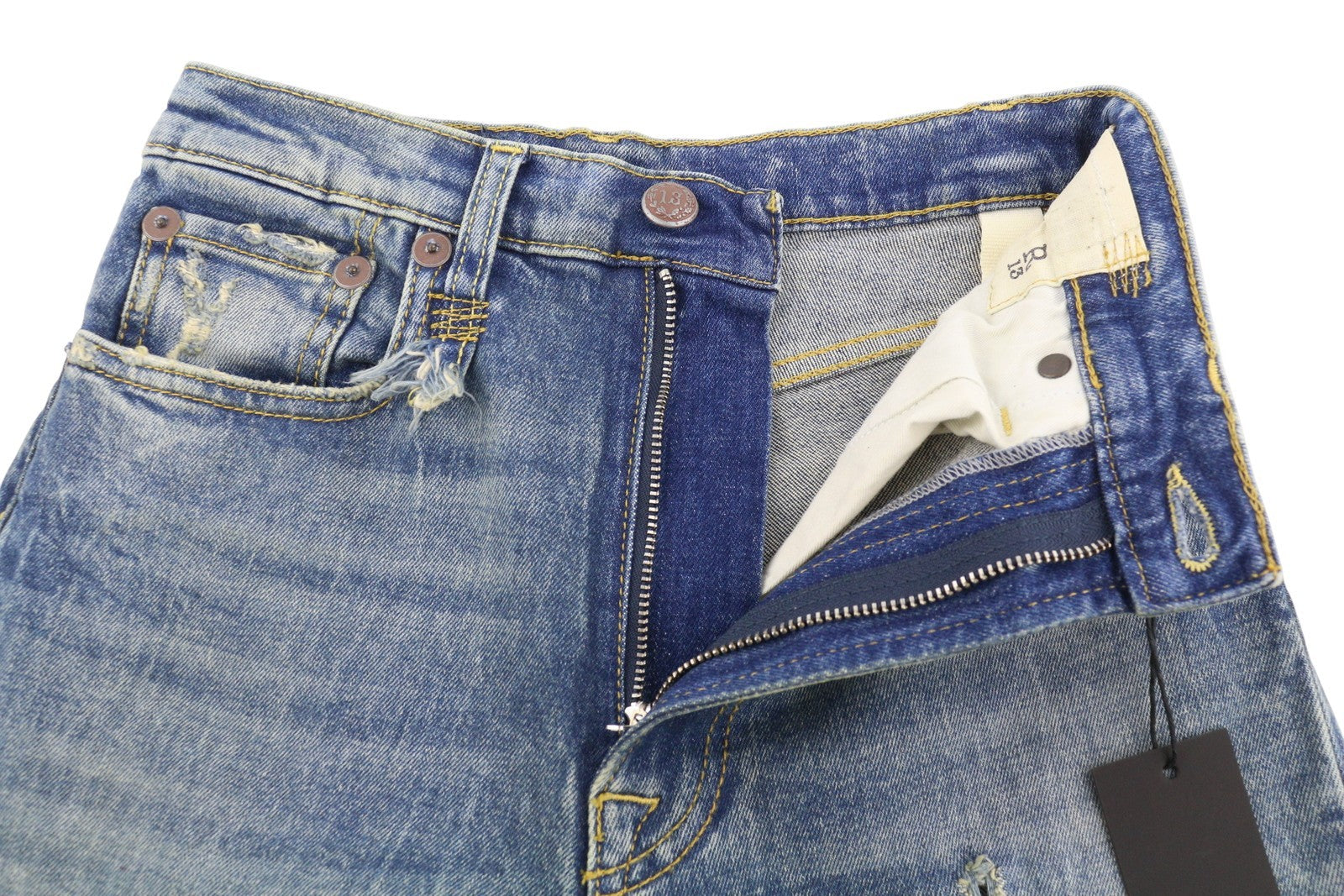 R13 Jane moteriški džinsai 24 Kelly Stretch Slim Platėjančios Fit išblukusios mėlynos spalvos FW25 RRP645 