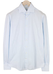 SUITSUPPLY vyriški formalūs marškinėliai, 39L/15 1/2L, labai ploni, mėlyni, dryžuoti, ilgi. 