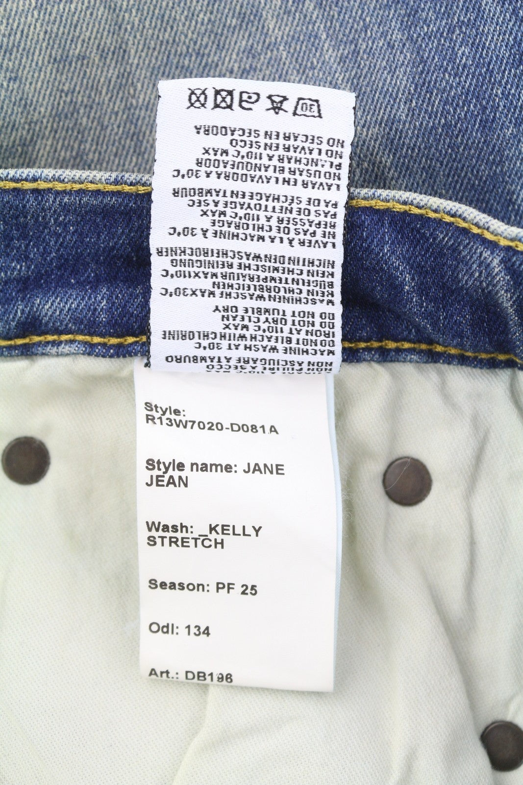 R13 Jane moteriški džinsai 27 Kelly Stretch Slim Platėjančios Fit išblukusios mėlynos spalvos PF25 RRP645 