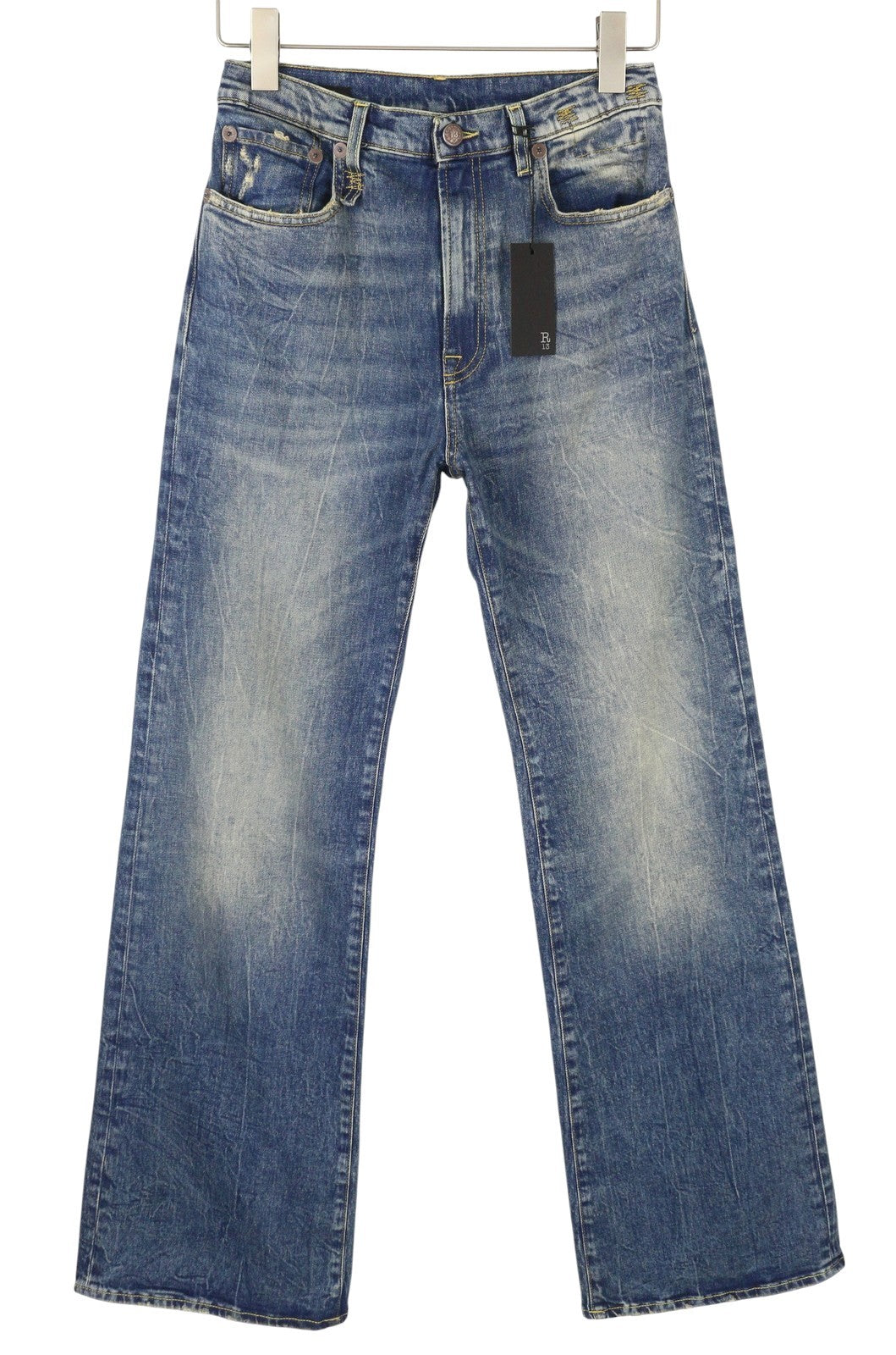 R13 Jane moteriški džinsai 27 Kelly Stretch Slim Platėjančios Fit išblukusios mėlynos spalvos PF25 RRP645 