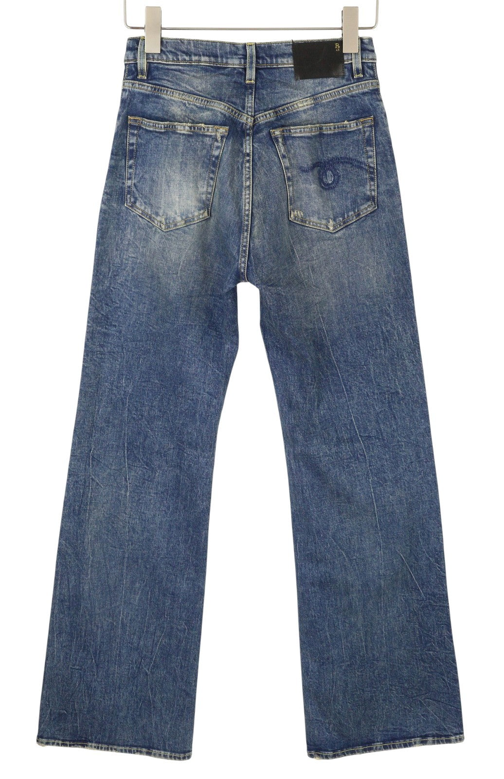 R13 Jane moteriški džinsai 27 Kelly Stretch Slim Platėjančios Fit išblukusios mėlynos spalvos PF25 RRP645 