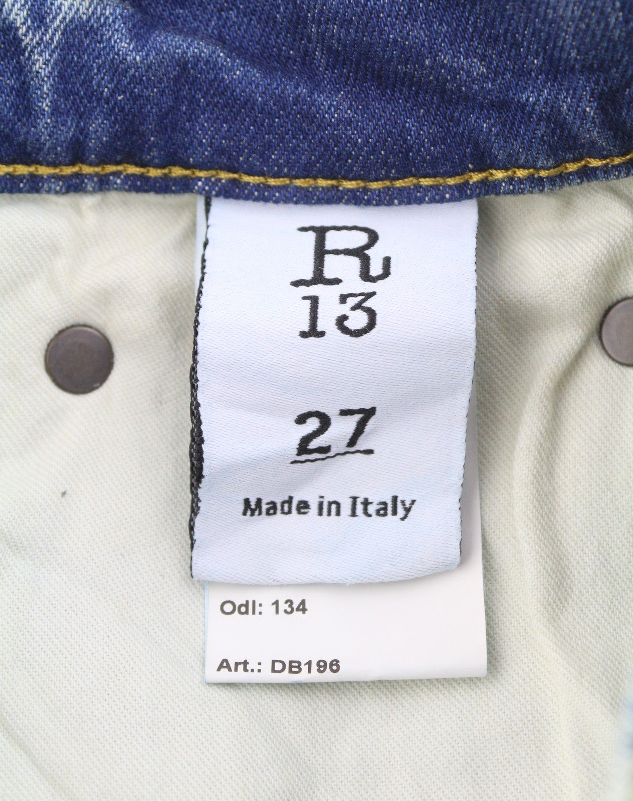 R13 Jane moteriški džinsai 27 Kelly Stretch Slim platėjančios klešnės blukusios mėlynos spalvos PF25 RRP645 