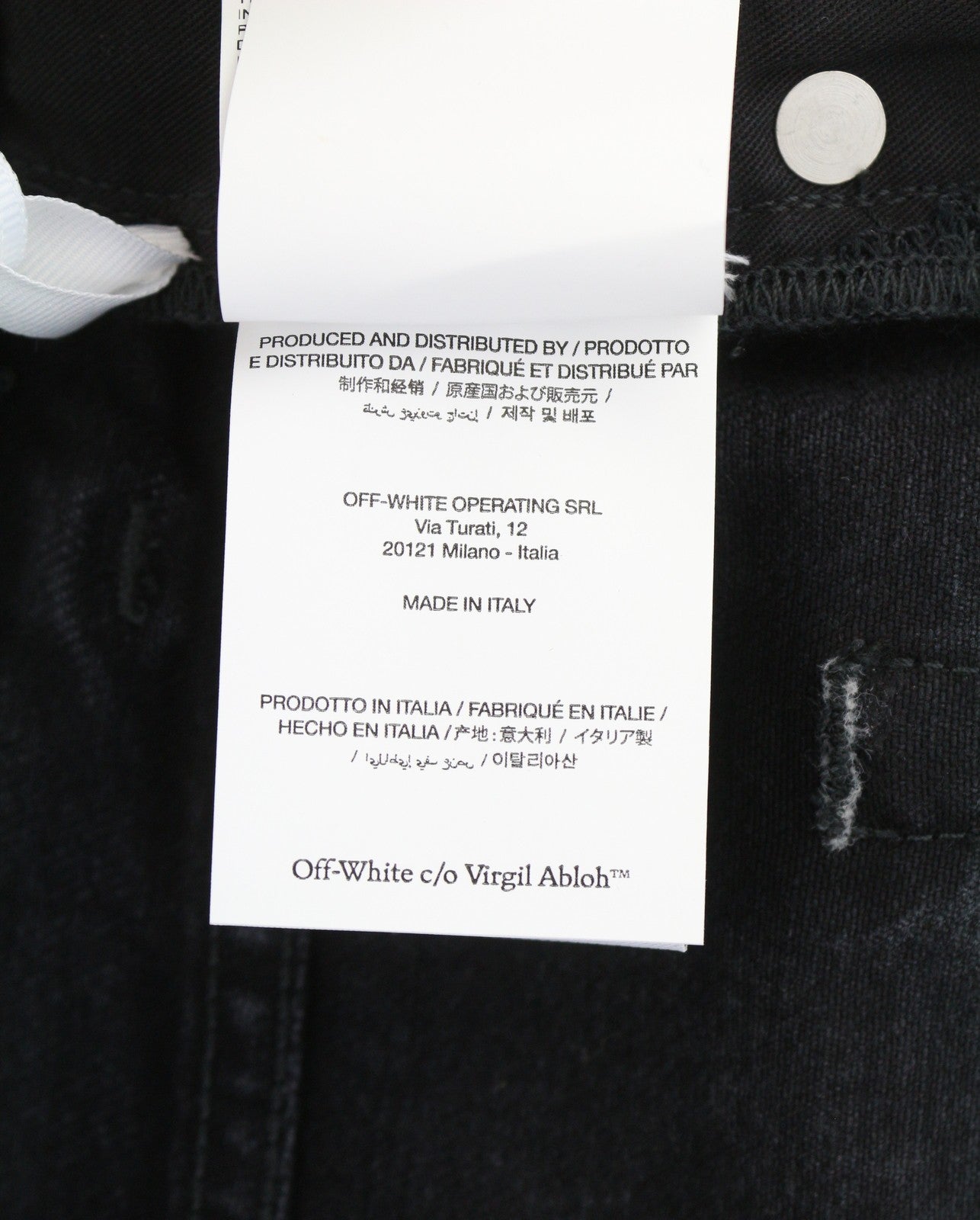 OFF-WHITE c/o VIRGIL ABLOH Diag Outl laisvalaikio vyriški džinsai W30 juodi AW25 RRP799 