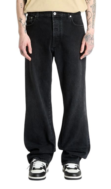 OFF-WHITE c/o VIRGIL ABLOH Diag Outl laisvalaikio vyriški džinsai W30 juodi AW25 RRP799 