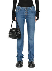 BALTOS VIRGIL ABLOH džinsinės kelnės Britney moterims W26 Faded Slim S25 RRP499 