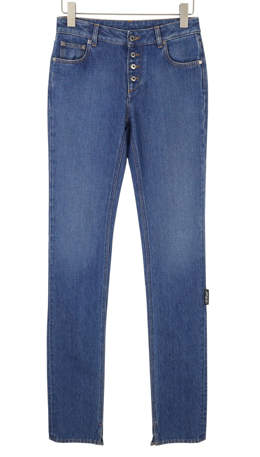 BALTOS VIRGIL ABLOH džinsinės kelnės Britney moterims W26 Faded Slim S25 RRP499 