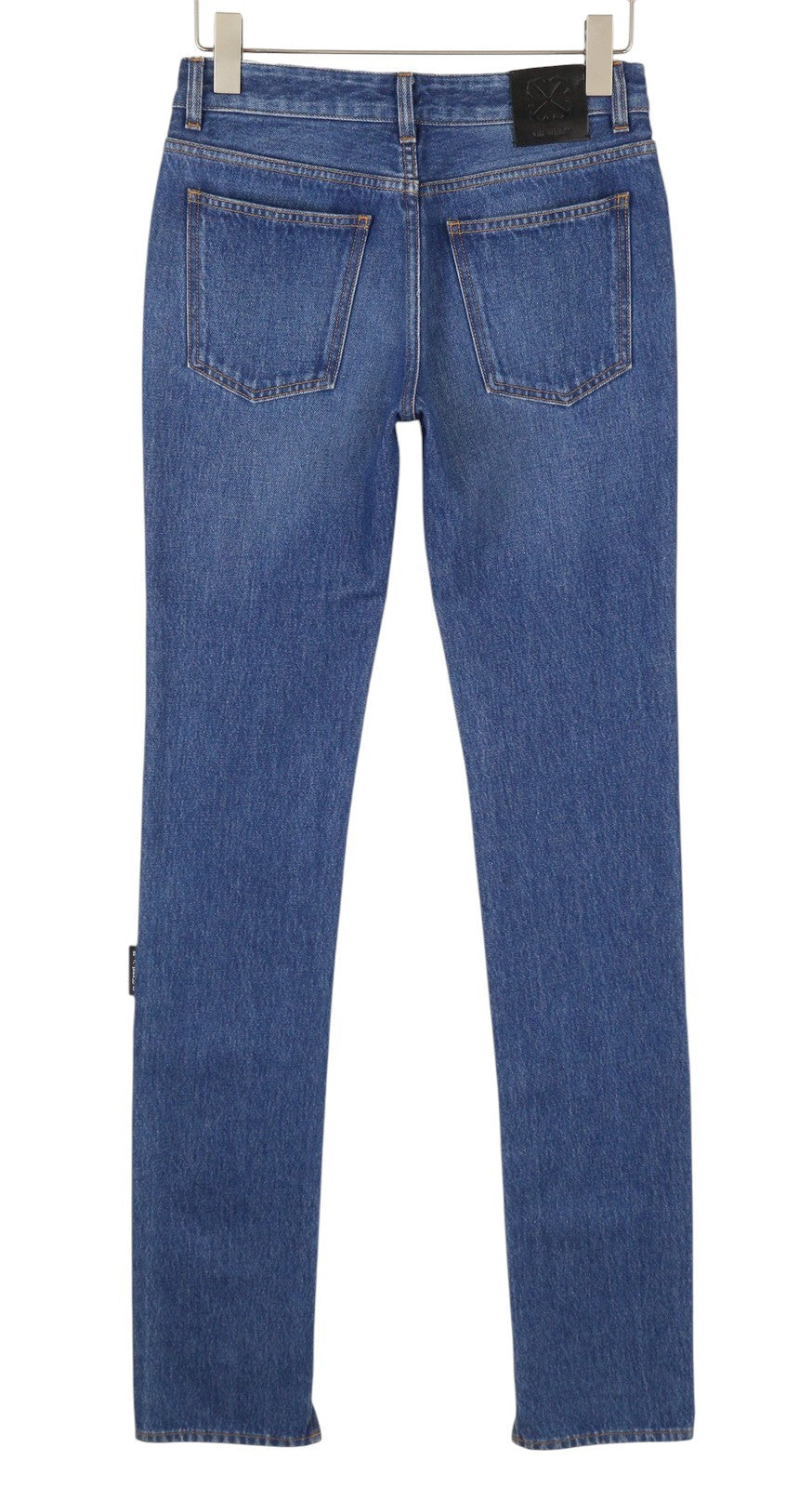 BALTOS VIRGIL ABLOH džinsinės kelnės Britney moterims W26 Faded Slim S25 RRP499 