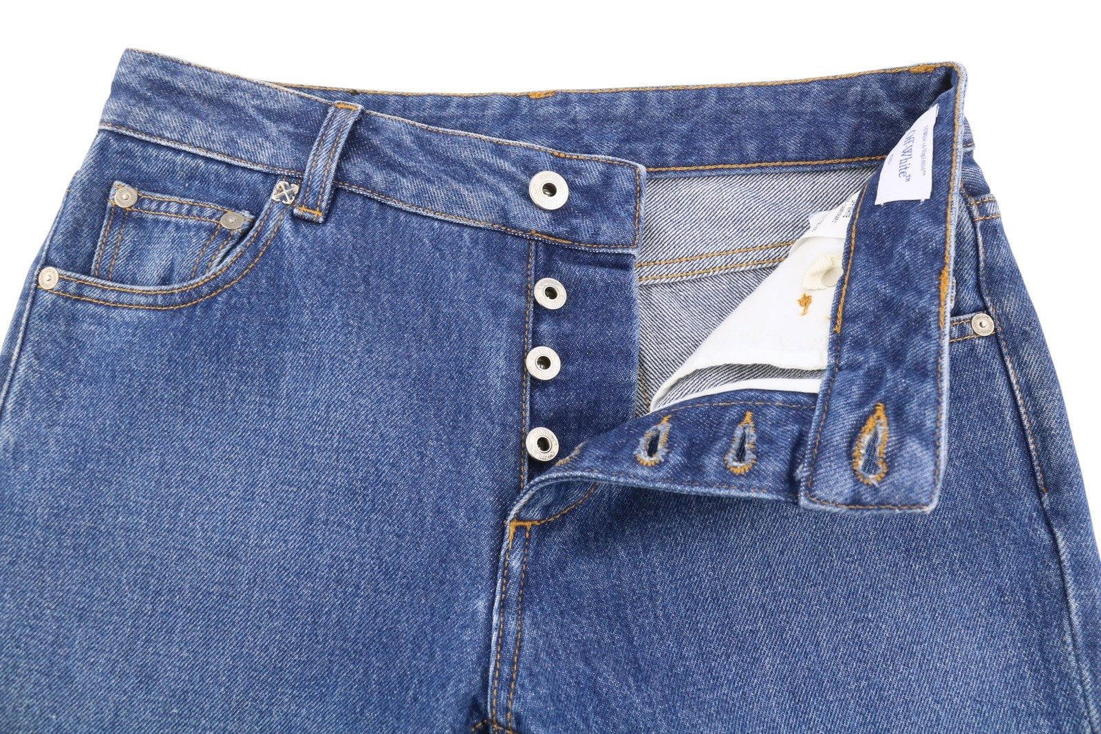 BALTOS VIRGIL ABLOH džinsinės kelnės Britney moterims W26 Faded Slim S25 RRP499 