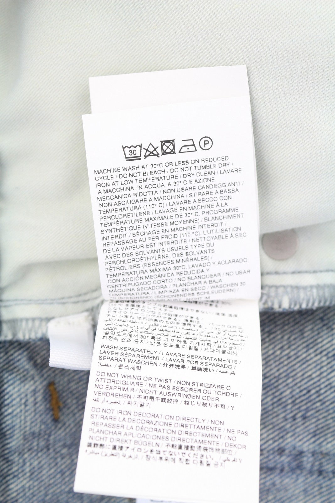 OFF-WHITE c/o VIRGIL ABLOH Meteor Denim moteriški džinsai W27 mėlyni su iškirpte RRP765 