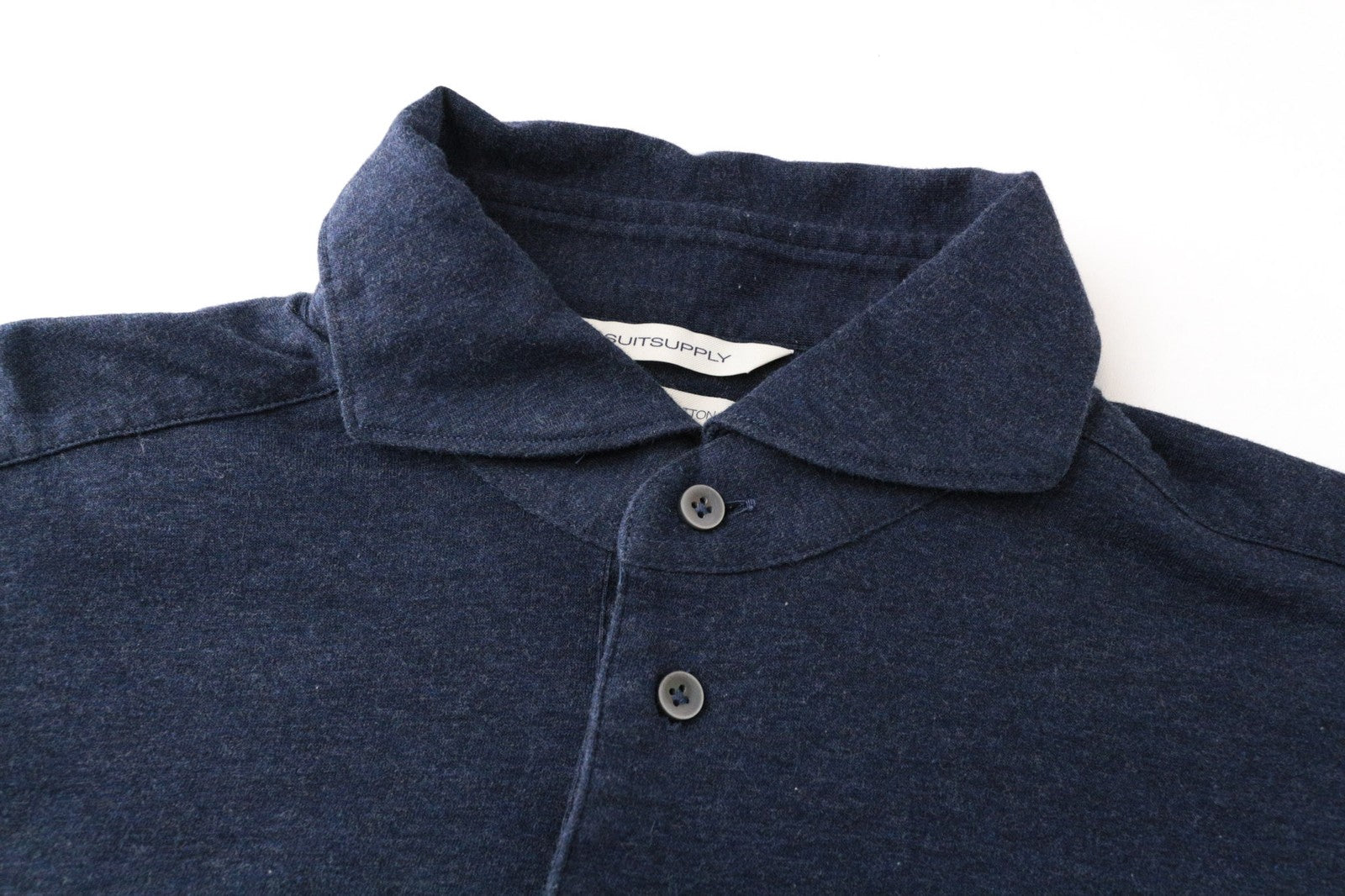 SUITSUPPLY vyriški oficialūs marškinėliai ~M melanžinės mėlynos egiptietiškos medvilnės plonos marškinėlės polo 