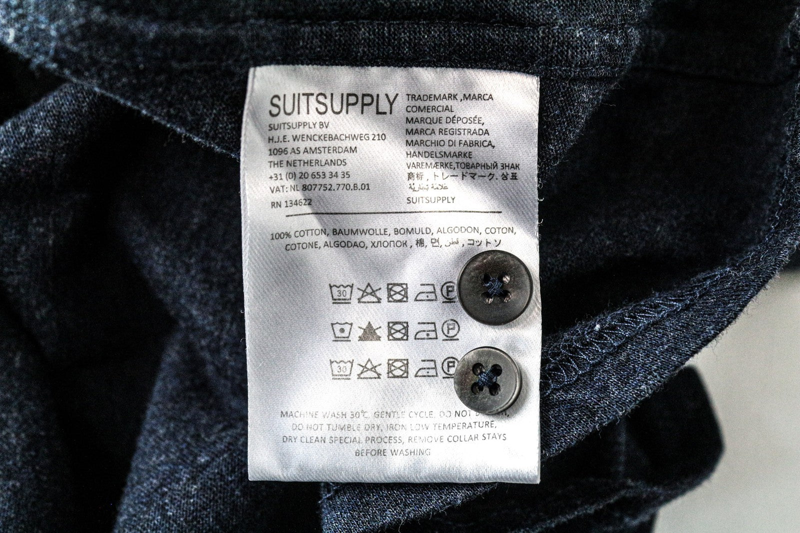 SUITSUPPLY vyriški oficialūs marškinėliai ~M melanžinės mėlynos egiptietiškos medvilnės plonos marškinėlės polo 