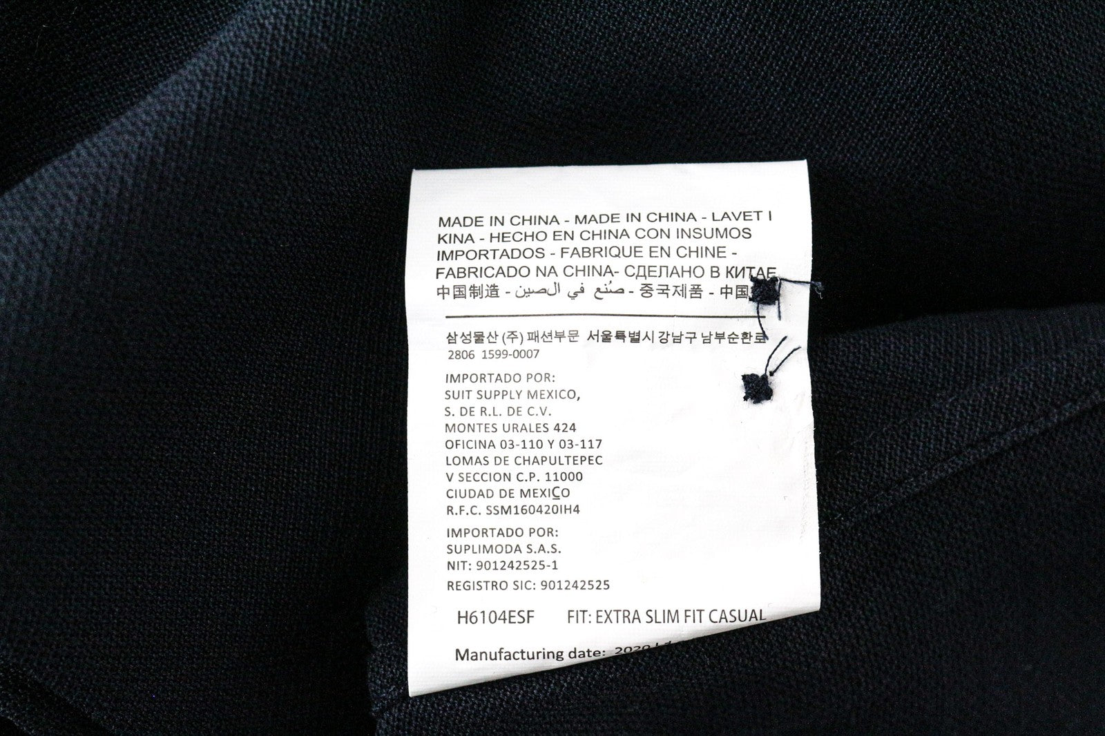 SUITSUPPLY vyriški formalūs marškinėliai, 37/14 1/2, tamsiai mėlyni, medvilniniai, ploni, iškirpti, ypač kirpti 