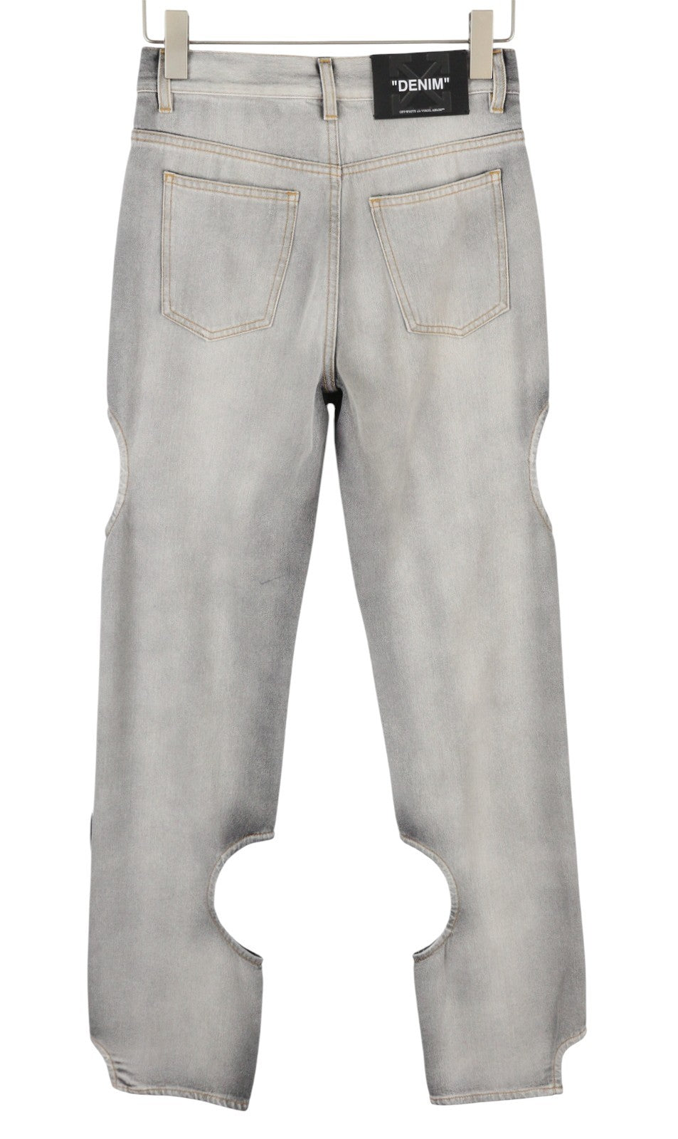 BALTOS VIRGIL ABLOH „Meteor Denim Bleach“ moteriškos džinsinės kelnės W26 kirpimas F25 RRP765 