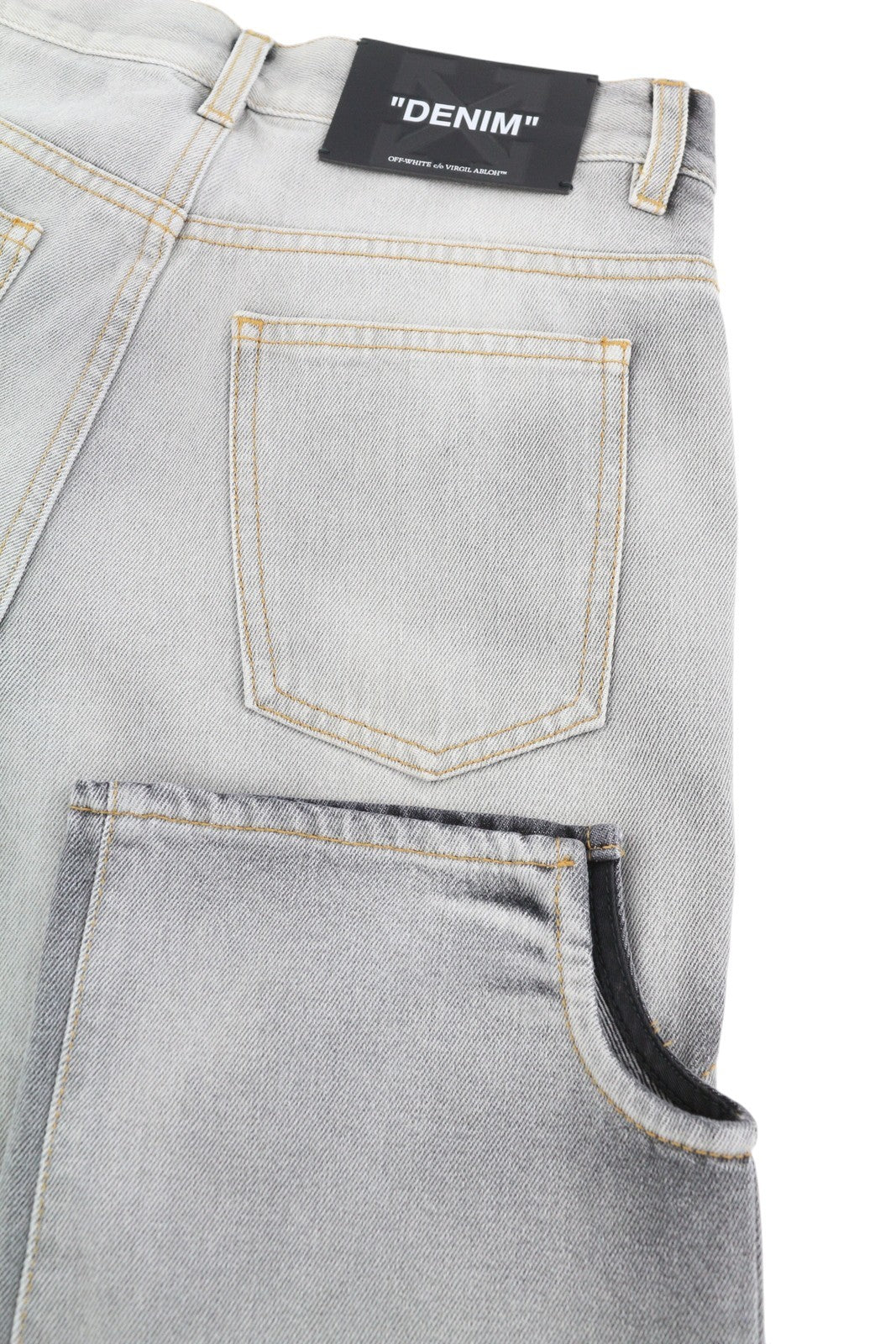 BALTOS VIRGIL ABLOH „Meteor Denim Bleach“ moteriškos džinsinės kelnės W26 kirpimas F25 RRP765 