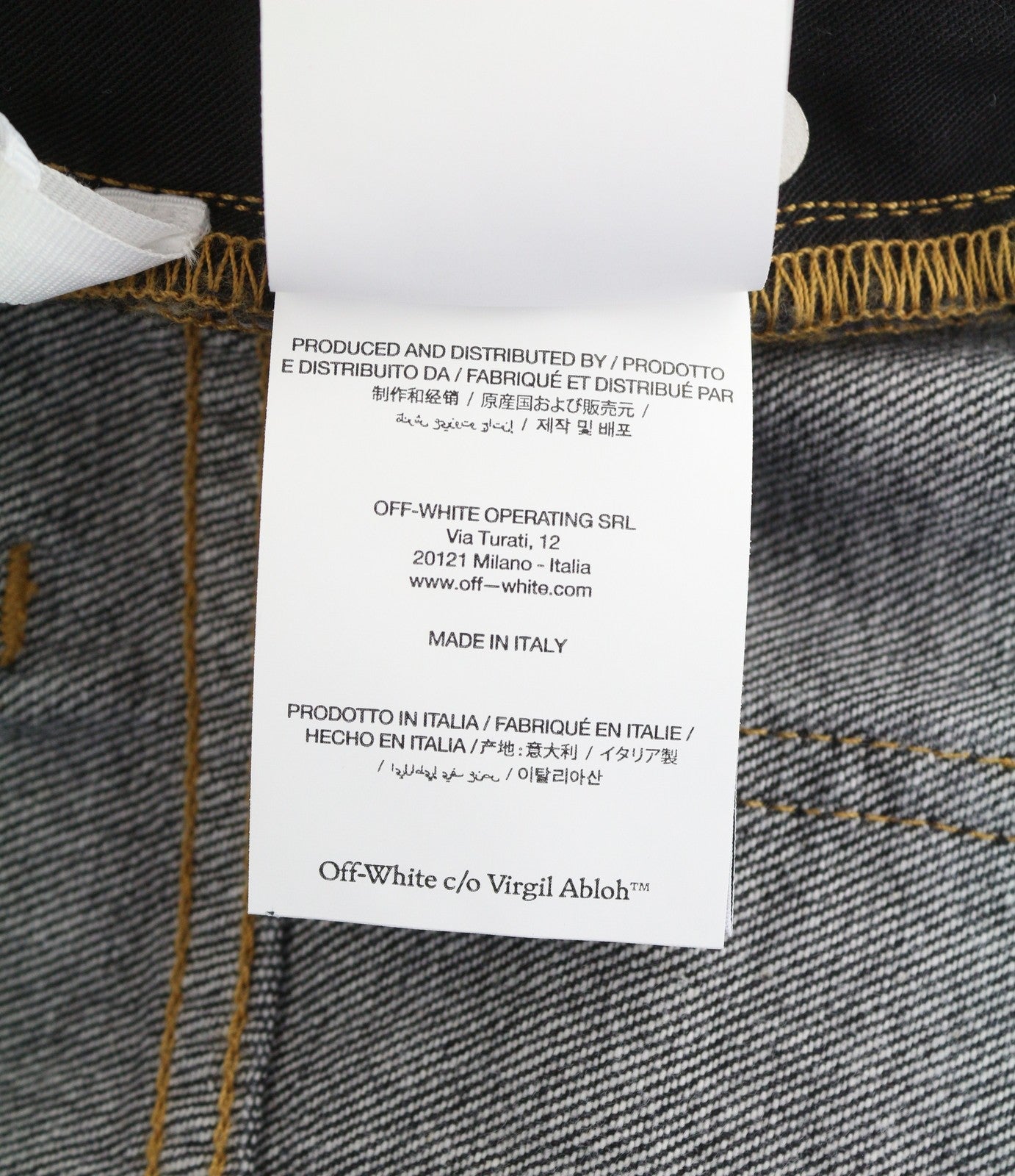 OFF-WHITE c/o VIRGIL ABLOH Meteor Denim Bleach moteriški džinsai W27 Grey F25 RRP765 