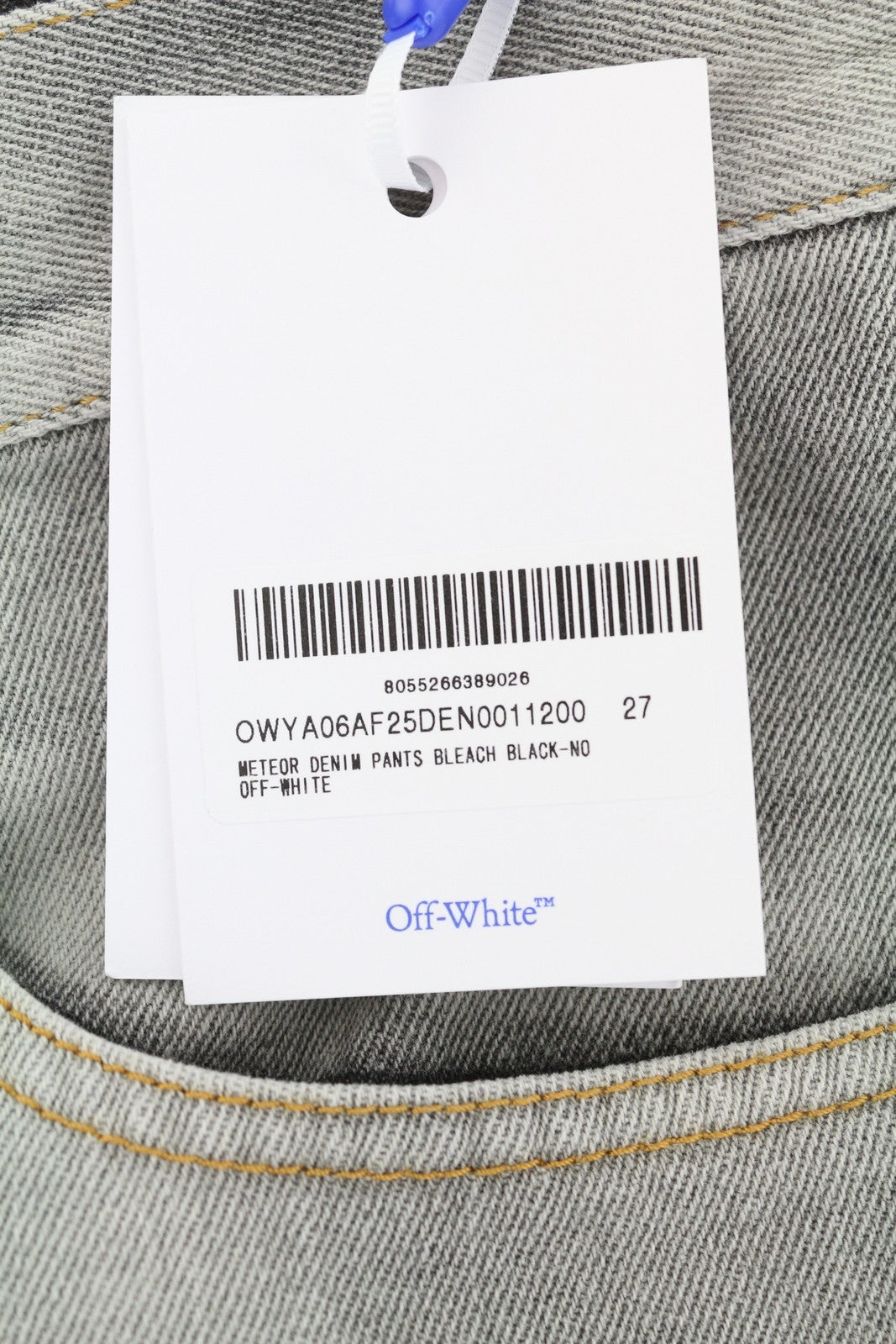 OFF-WHITE c/o VIRGIL ABLOH Meteor Denim Bleach moteriški džinsai W27 Grey F25 RRP765 