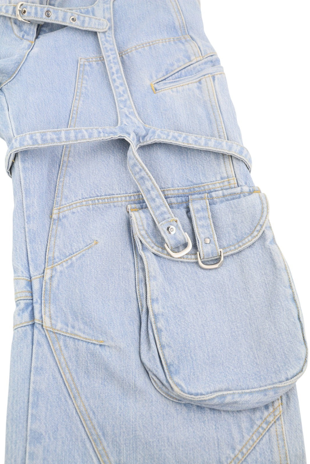 OFF-WHITE c/o VIRGIL ABLOH „Bleach Cargo Over Pant“ moteriški džinsai W26 Baggy RRP2088 