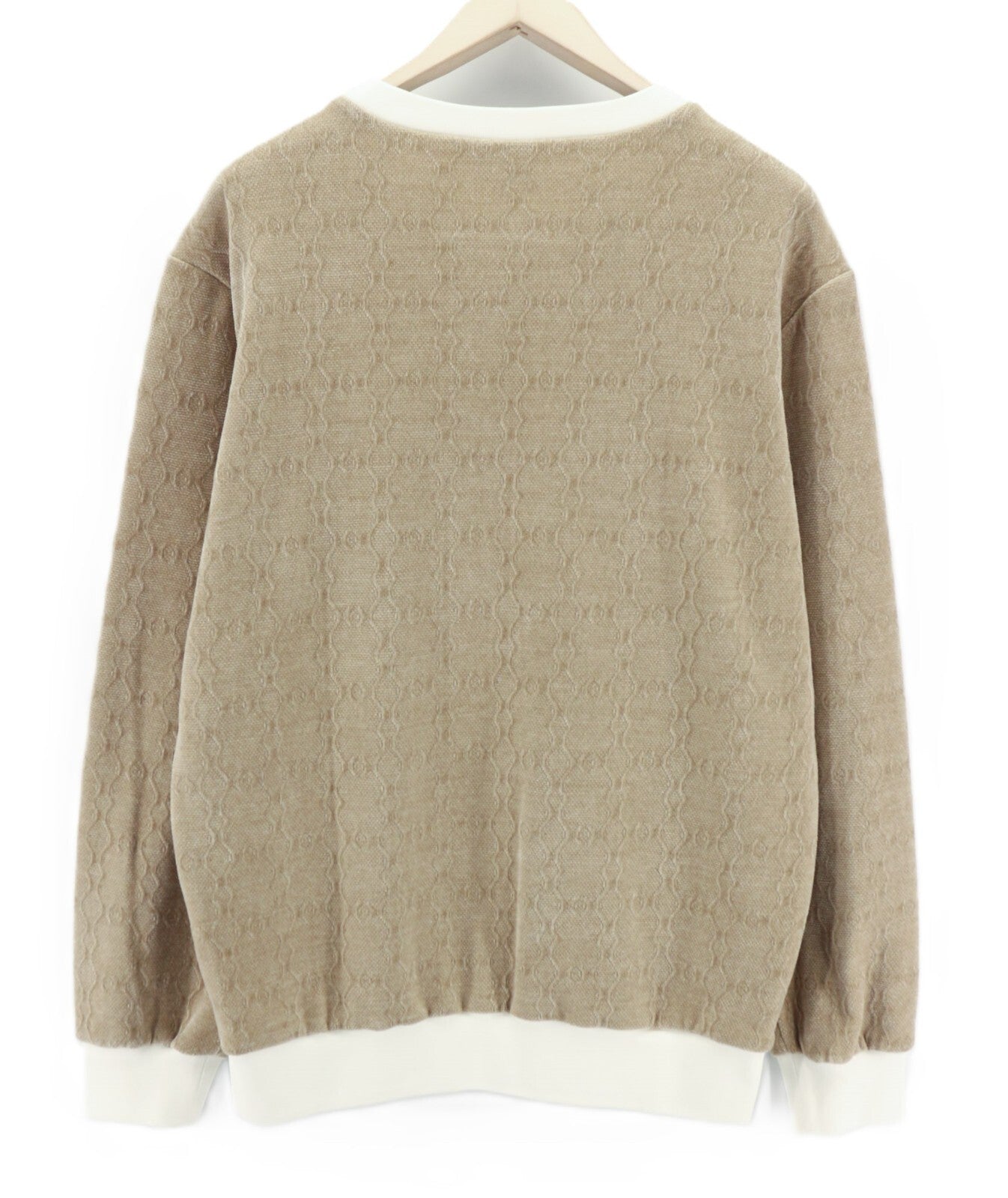 JOHN RICHMOND vyriškas rudų raštuotų megztinių komplektas M, tiesaus kirpimo kelnės, 2 vnt. 